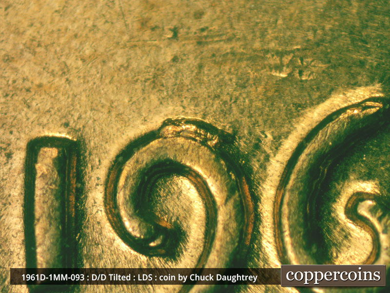 Die-stage C marker on 1961D•1MM•093 (1961 Repunched Mint Mark).