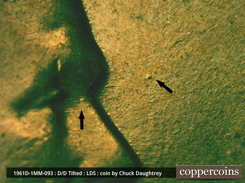 Die-stage C marker on 1961D•1MM•093 (1961 Repunched Mint Mark).