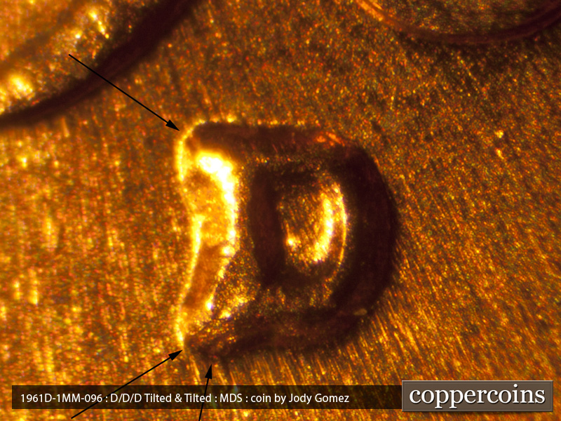 1961 Lincoln cent obverse, CopperCoins die 1961D•1MM•096.
