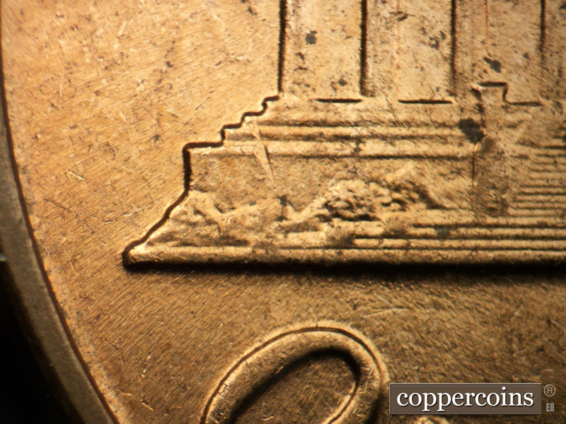 Die-stage B marker on 1961D•1MM•101 (1961 Repunched Mint Mark).