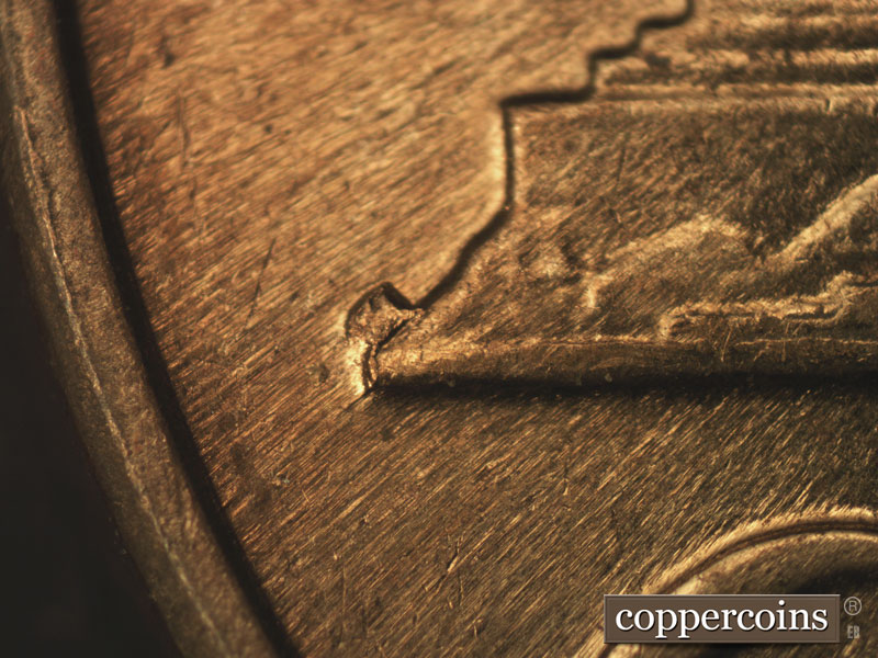 Die-stage C marker on 1961D•1MM•101 (1961 Repunched Mint Mark).
