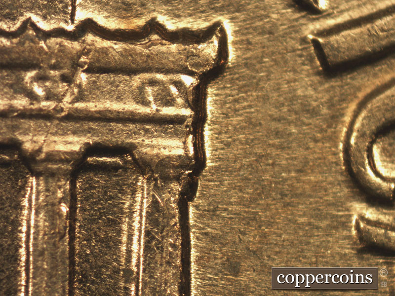 Die-stage C marker on 1961D•1MM•102 (1961 Repunched Mint Mark).