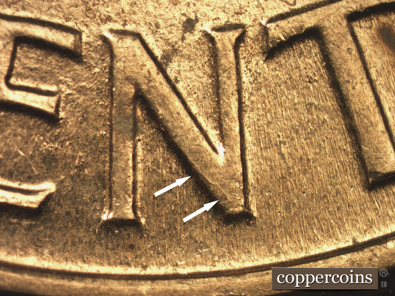 Die-stage C marker on 1961D•1MM•102 (1961 Repunched Mint Mark).
