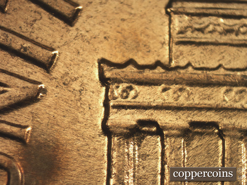 Die-stage C marker on 1961D•1MM•102 (1961 Repunched Mint Mark).