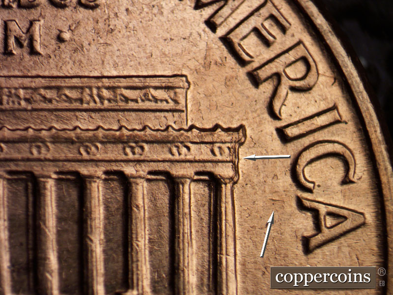 Die-stage B marker on 1961D•1MM•105 (1961 Repunched Mint Mark).