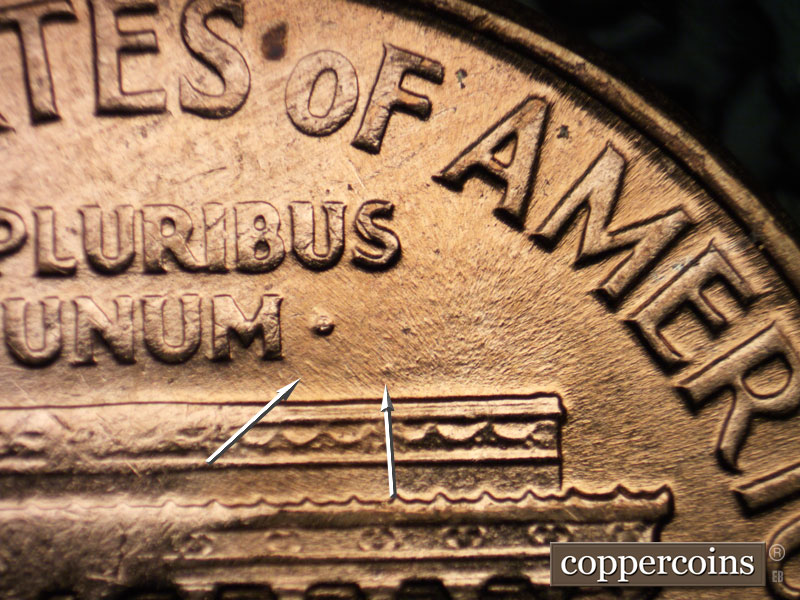 Die-stage B marker on 1961D•1MM•108 (1961 Repunched Mint Mark).
