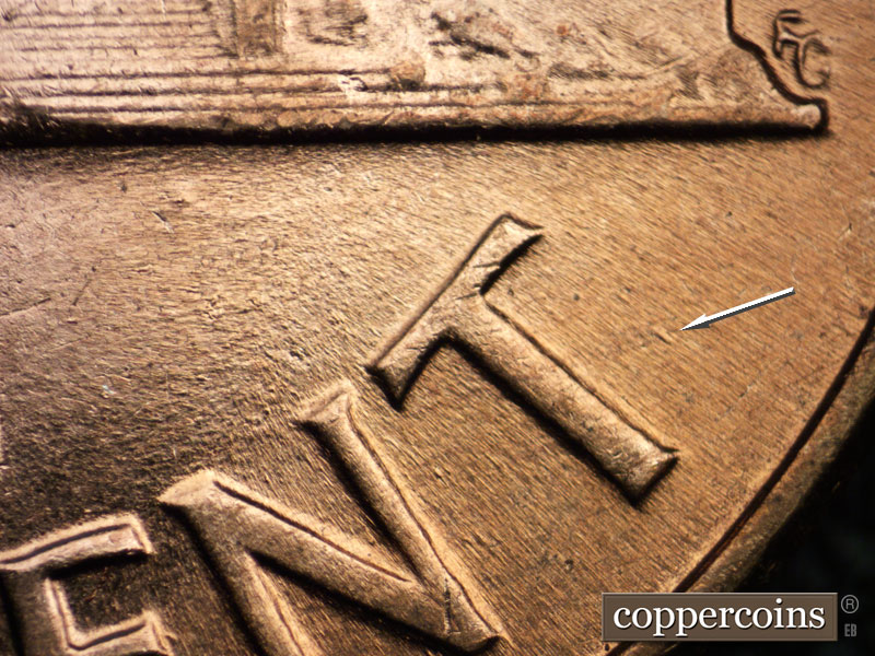 Die-stage B marker on 1961D•1MM•108 (1961 Repunched Mint Mark).