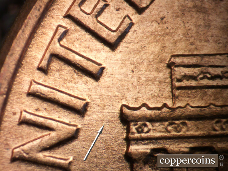 Die-stage C marker on 1961D•1MM•108 (1961 Repunched Mint Mark).