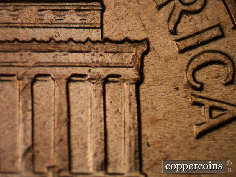 Die-stage B marker on 1961D•1MM•110 (1961 Repunched Mint Mark).