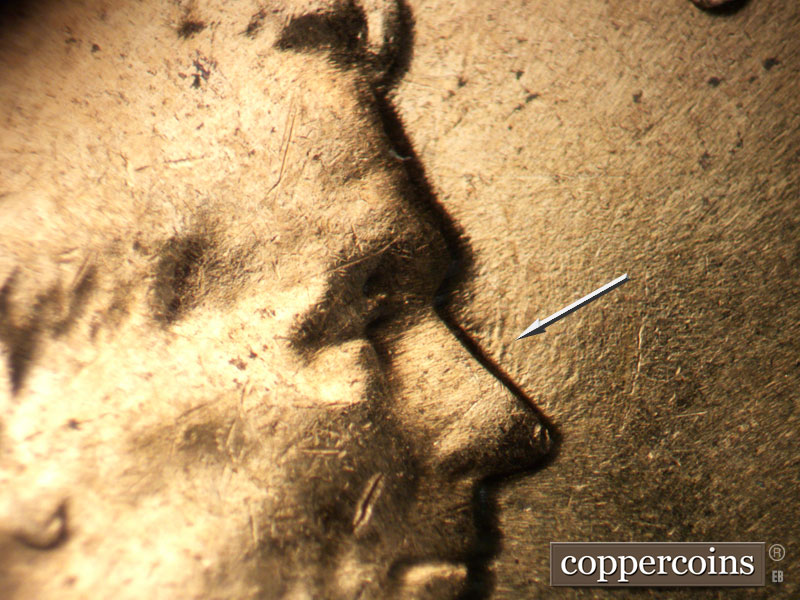 Die-stage C marker on 1961D•1MM•115 (1961 Repunched Mint Mark).