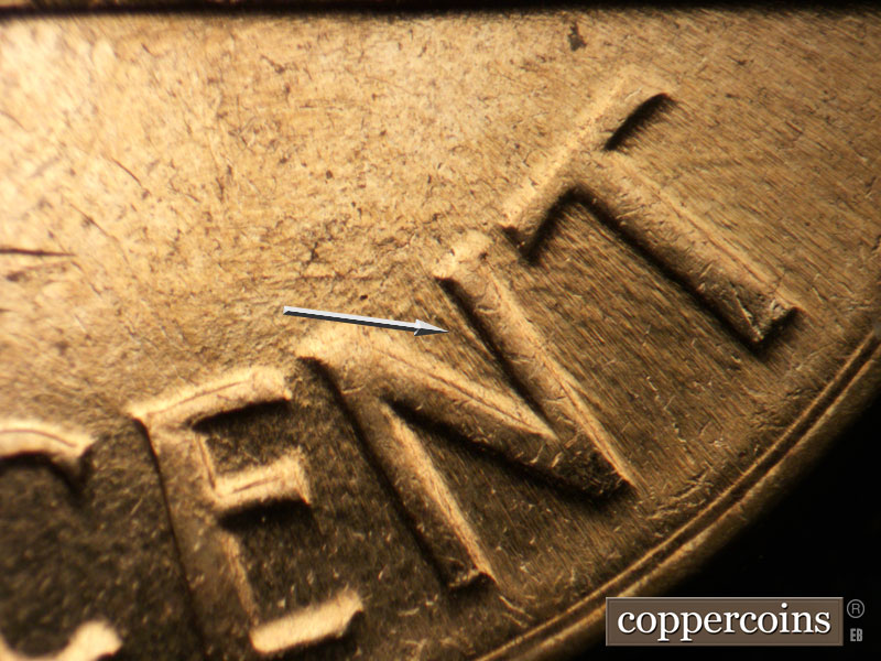 Die-stage C marker on 1961D•1MM•115 (1961 Repunched Mint Mark).