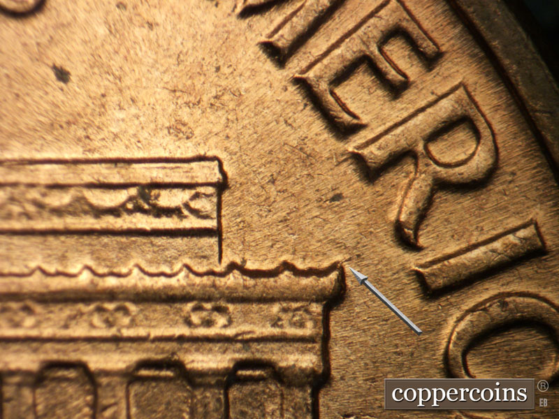 Die-stage C marker on 1961D•1MM•117 (1961 Repunched Mint Mark).