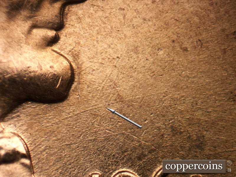 Die-stage B marker on 1961D•1MM•121 (1961 Repunched Mint Mark).