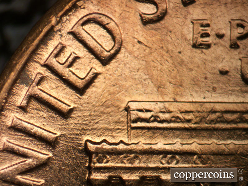 Die-stage B marker on 1961D•1MM•121 (1961 Repunched Mint Mark).