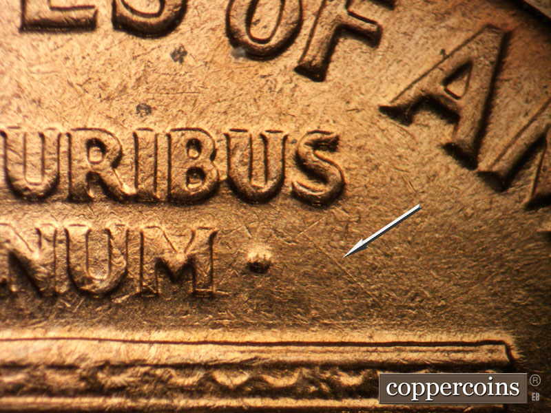 Die-stage B marker on 1961D•1MM•123 (1961 Repunched Mint Mark).
