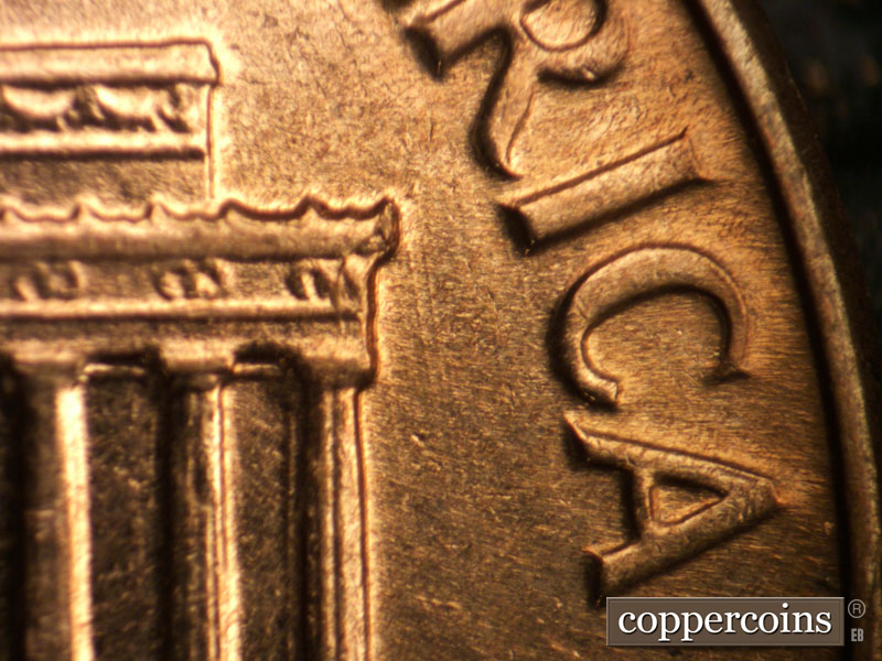 Die-stage B marker on 1961D•1MM•123 (1961 Repunched Mint Mark).