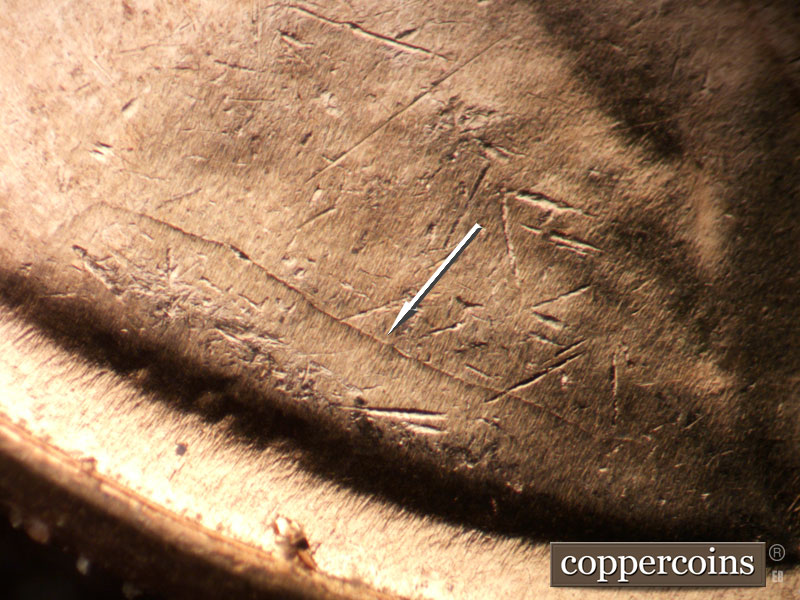 Die-stage B marker on 1961D•1MM•131 (1961 Repunched Mint Mark).