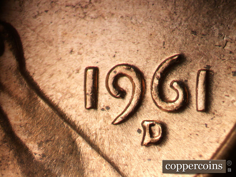 Die-stage C marker on 1961D•1MM•132 (1961 Repunched Mint Mark).