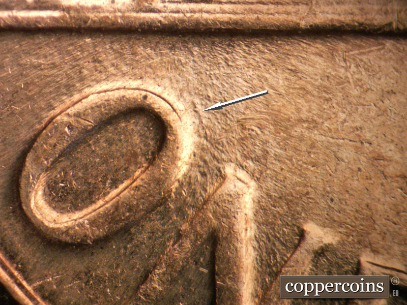 Die-stage C marker on 1961D•1MM•132 (1961 Repunched Mint Mark).