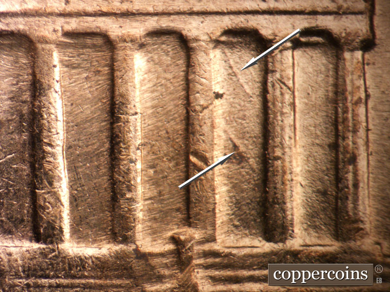 Die-stage C marker on 1961D•1MM•132 (1961 Repunched Mint Mark).