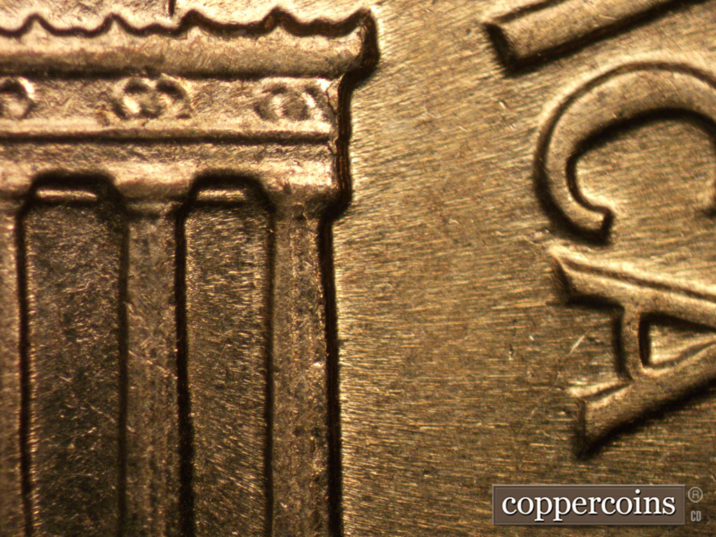 Die-stage B marker on 1961D•1MM•137 (1961 Repunched Mint Mark).