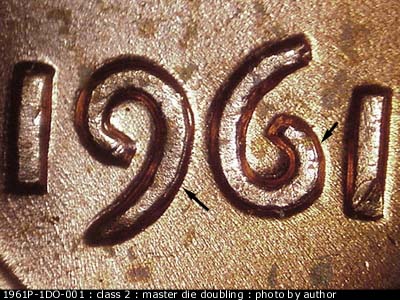 1961 Lincoln cent obverse, CopperCoins die 1961P•1DO•001.