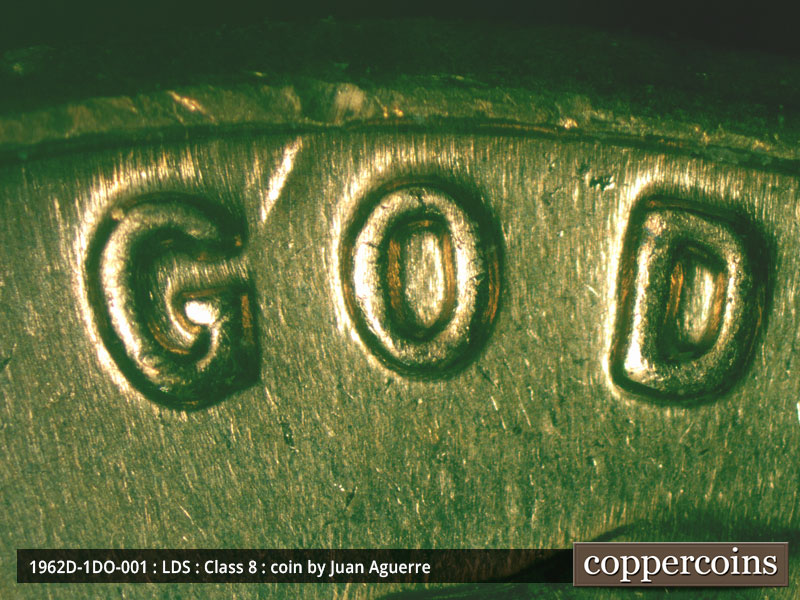 Die-stage C marker on 1962D•1DO•001 (1962 Doubled Die Obverse).
