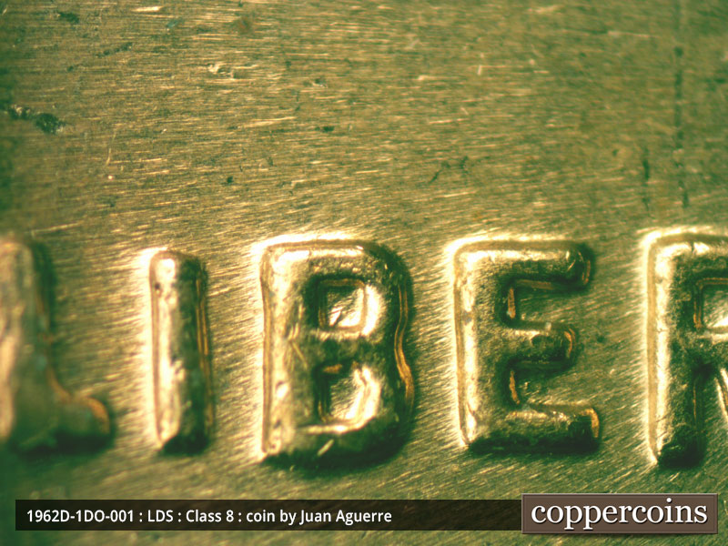 Die-stage C marker on 1962D•1DO•001 (1962 Doubled Die Obverse).
