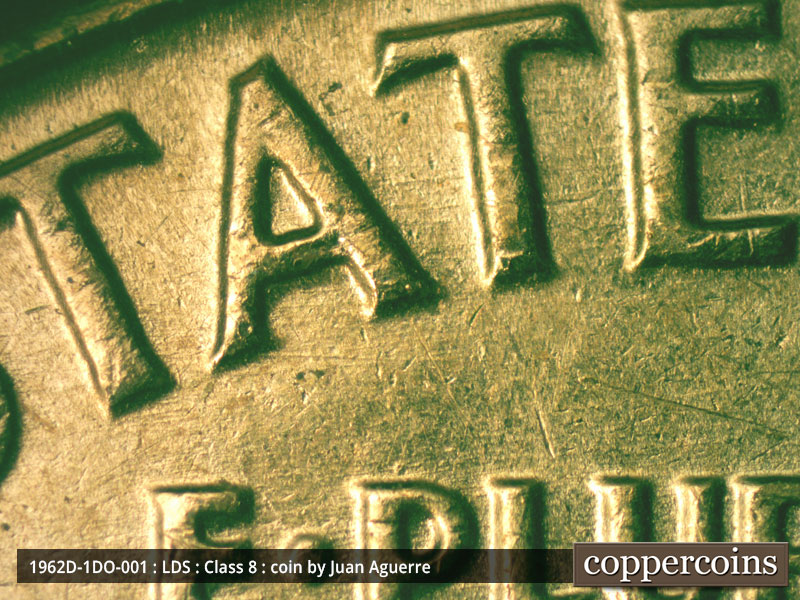 Die-stage C marker on 1962D•1DO•001 (1962 Doubled Die Obverse).