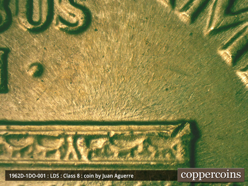 Die-stage C marker on 1962D•1DO•001 (1962 Doubled Die Obverse).
