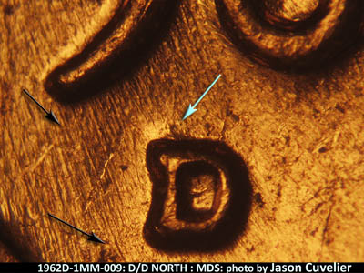 1962 Lincoln cent obverse, CopperCoins die 1962D•1MM•009.