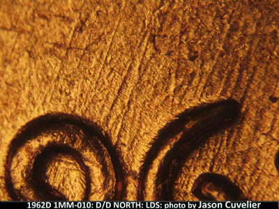 Die-stage C marker on 1962D•1MM•010 (1962 Repunched Mint Mark).