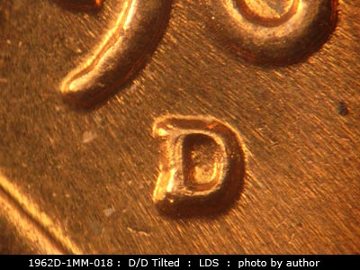 Die-stage C marker on 1962D•1MM•018 (1962 Repunched Mint Mark).