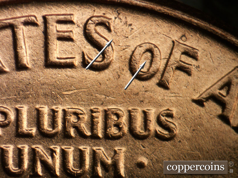 Die-stage B marker on 1962D•1MM•022 (1962 Repunched Mint Mark).