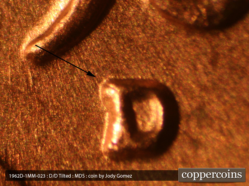 1962 Lincoln cent obverse, CopperCoins die 1962D•1MM•023.