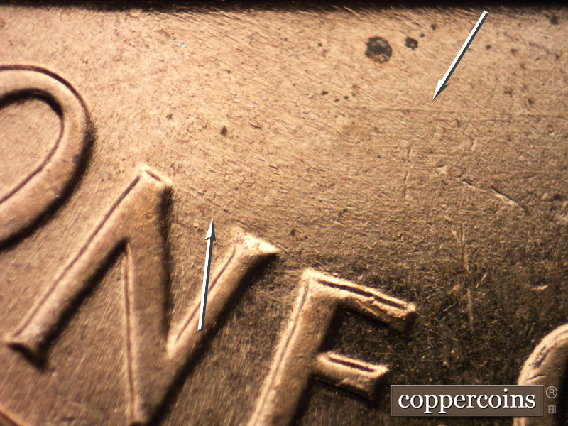 Die-stage B marker on 1962D•1MM•027 (1962 Repunched Mint Mark).