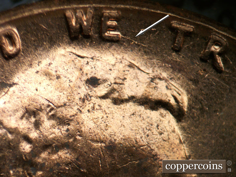 Die-stage B marker on 1962D•1MM•029 (1962 Repunched Mint Mark).