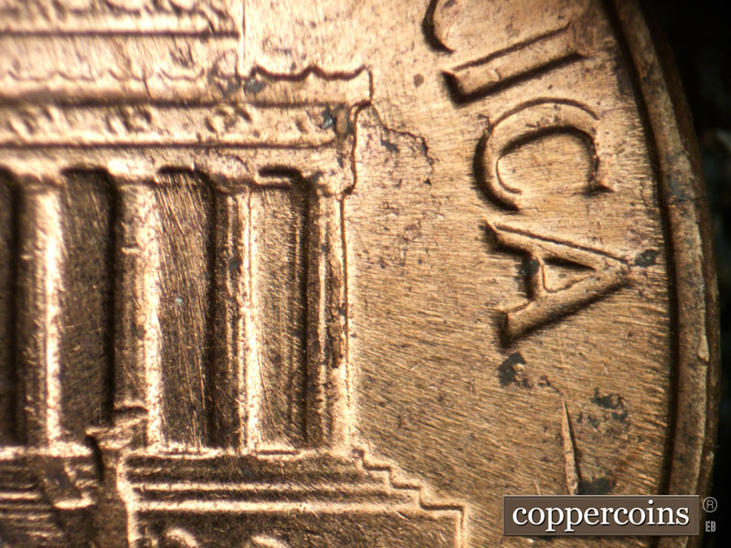 Die-stage B marker on 1962D•1MM•029 (1962 Repunched Mint Mark).