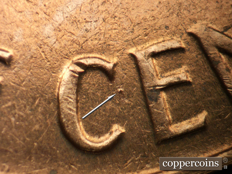 Die-stage B marker on 1962D•1MM•031 (1962 Repunched Mint Mark).
