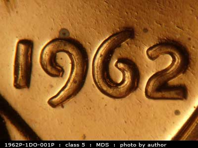 1962 Lincoln cent obverse proof, CopperCoins die 1962P•1DO•001P.