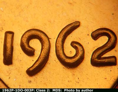 1962 Lincoln cent obverse proof, CopperCoins die 1962P•1DO•003P.