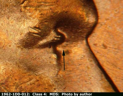 1962 Lincoln cent obverse, CopperCoins die 1962P•1DO•012.