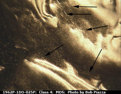 Die-stage B marker on 1962P•1DO•025P (1962 Doubled Die Obverse).