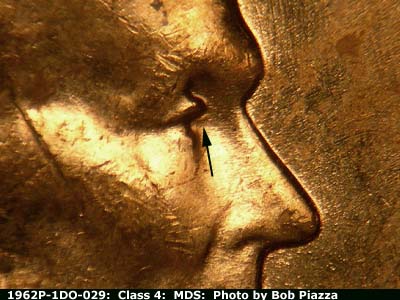 1962 Lincoln cent obverse, CopperCoins die 1962P•1DO•029.