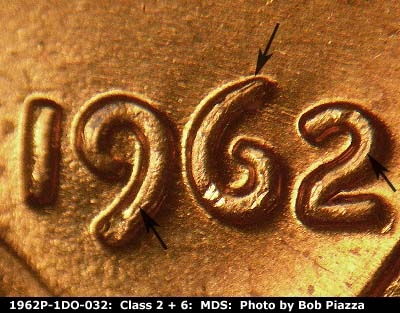 1962 Lincoln cent obverse, CopperCoins die 1962P•1DO•032.