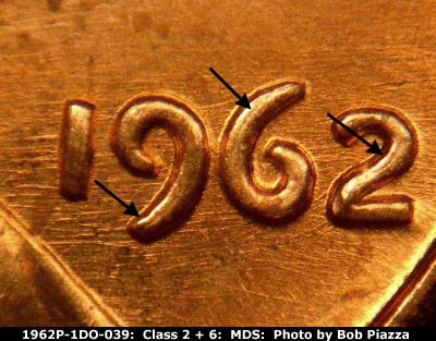 1962 Lincoln cent obverse, CopperCoins die 1962P•1DO•039.