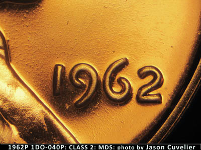 Die-stage B marker on 1962P•1DO•040P (1962 Doubled Die Obverse).