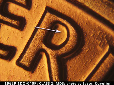 Die-stage B marker on 1962P•1DO•040P (1962 Doubled Die Obverse).