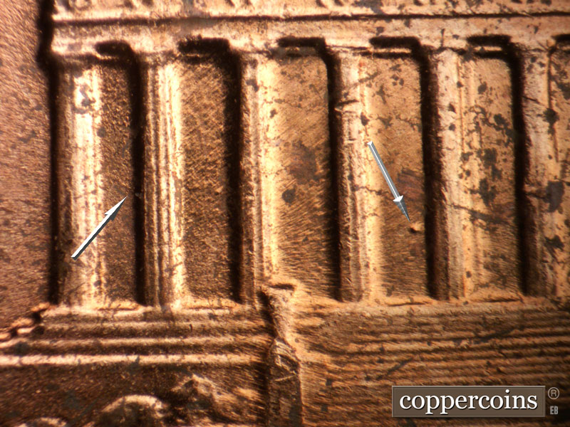 Die-stage C marker on 1962P•1DO•042 (1962 Doubled Die Obverse).