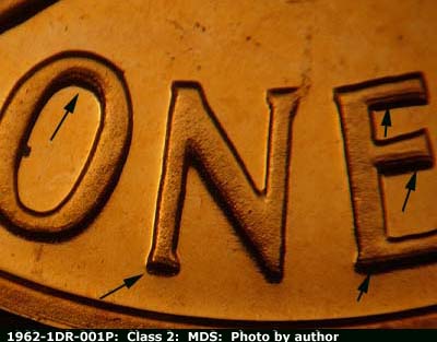 1962 Lincoln cent obverse proof, CopperCoins die 1962P•1DR•001P.